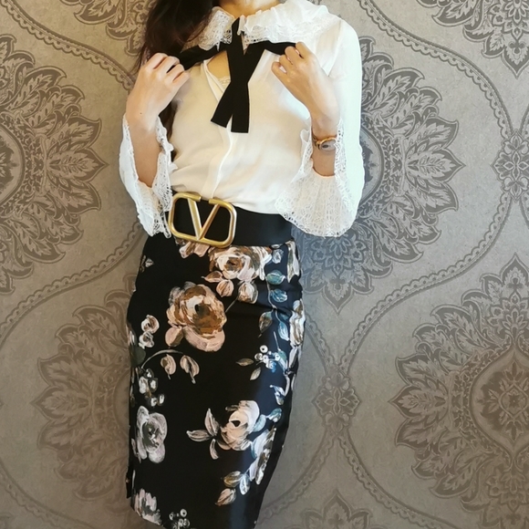 Sold* New J. Crew collection silk wool skirt - Picture 2 of 9